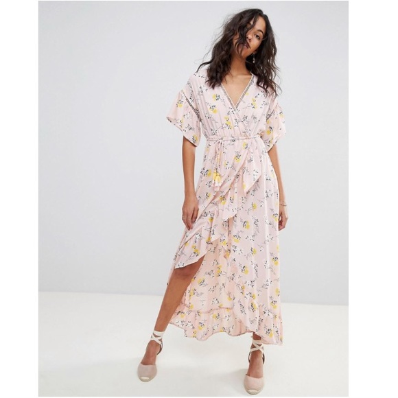 floral wrap dress asos